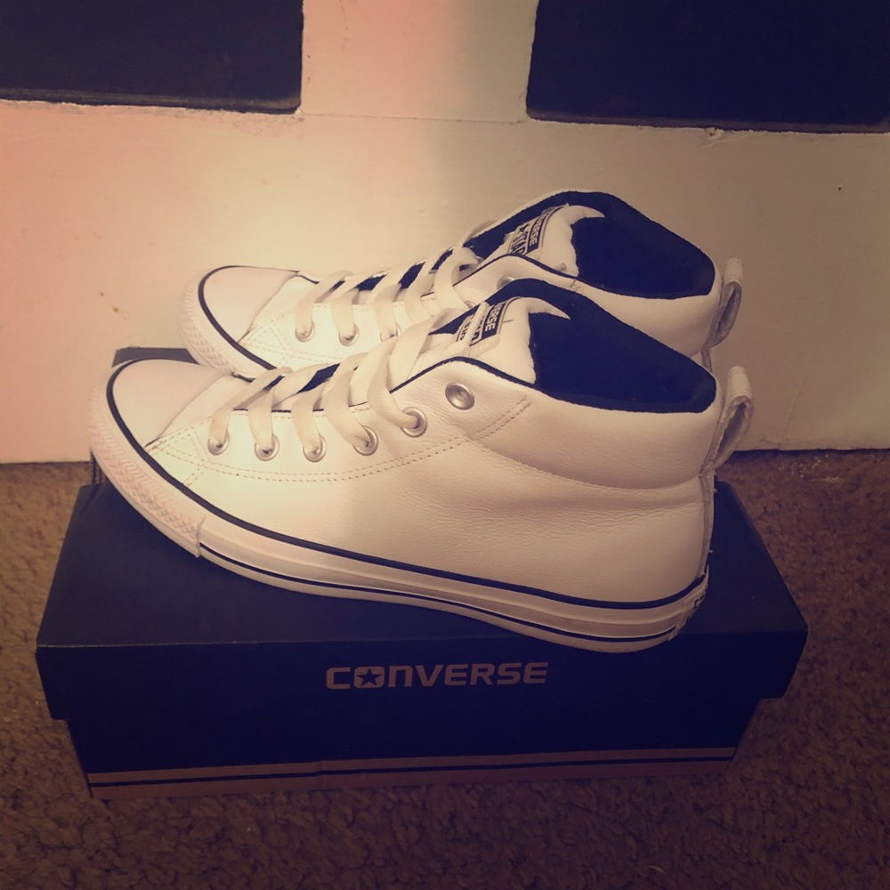 White leather converse